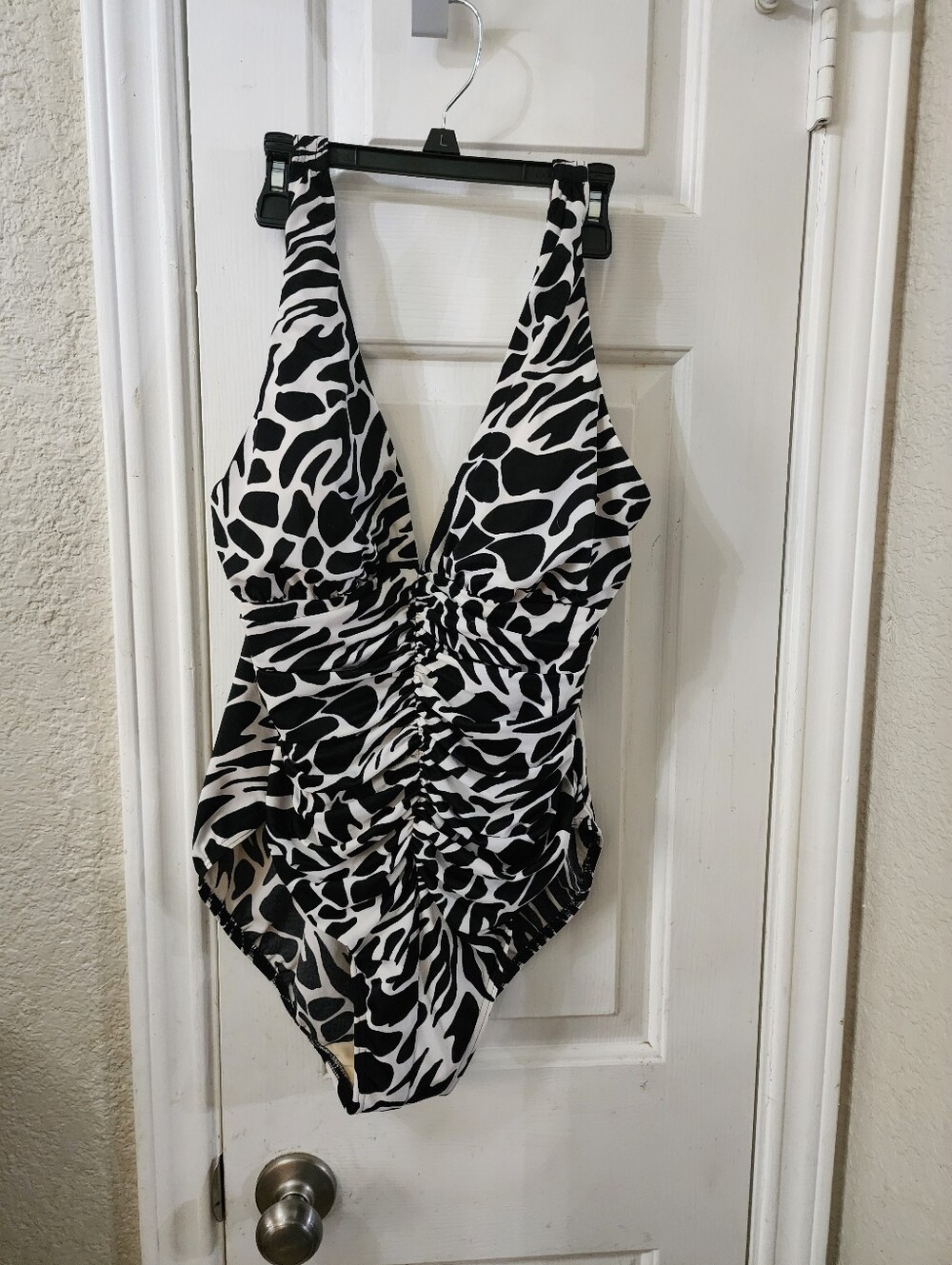 Miraclesuit Black & White Animal-Print One-Piece